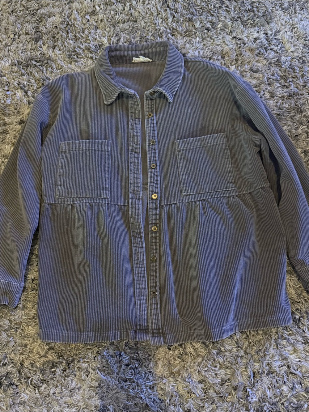 Women’s Corduroy Button-Up Jacket Gray
